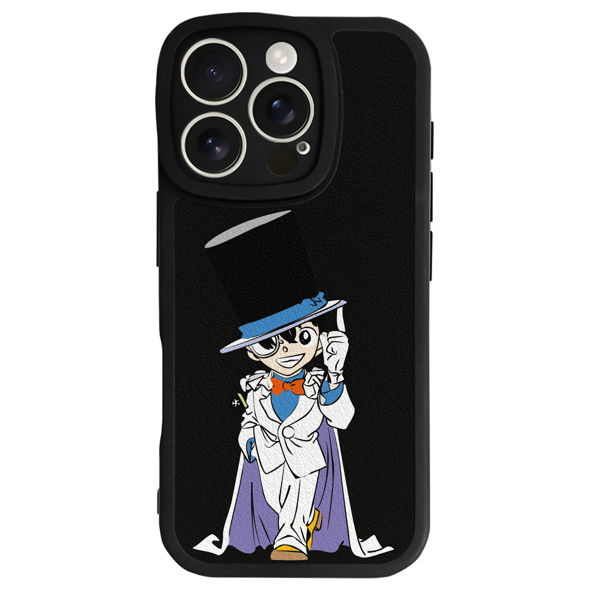 （画像用） 名探偵コナン 江戸川 コナン Detective Conan Conan Edogawa 【iPhone 16シリーズ対応】シリコンスマホケース（レザー調） 材質：シリコン
